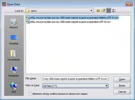 SPSS - CSV import tutorial (step 2)
