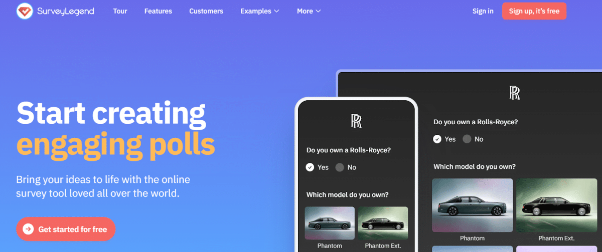 SurveyLegend homepage